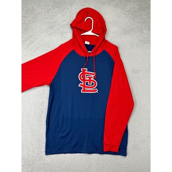 St. Louis Cardinals MLB Hoodie Sweatshirt Mens XL Blue Red Colorblock Pullover